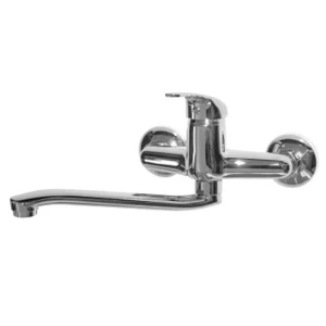 Tap Sink Mixer Wall Type BluTide Mixed Solid with Swivel Spout Chrome (100mm-200mm offset)