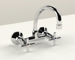 Tap Sink Mixer Wall Type Cobra Ledimo Original with Swivel Spout Chrome