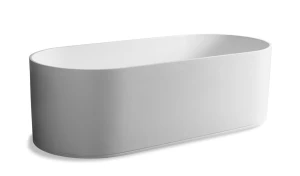 Bath Freestanding Oval DadoQuartz Jee-O Soho 1800mmx800mmx550mm Pearl White