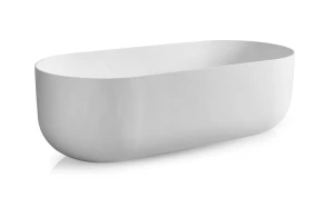 Bath Freestanding Oval DadoQuartz Jee-O Flow 1780mmx800mmx550mm Polished White