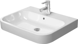 DUR-2318650000 Basin Vanity Duravit Happy D.2 Rectangular 650mmx505mm with Overflow and Tap Hole White Alpin (excl Tap)
