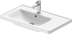 DUR-2369800000 Basin Vanity Duravit D-Neo Rectangular 800mmx480mm Left Bowl with Overflow and Tap Hole White Alpin (excl Tap)