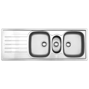FRA-1990019 Sink Drop-In Stainless Steel Franke Cascade CDX671 Double Bowl & Tidy with Drip Tray 1360mmx500mm (Incl. 90mm Wastes)
