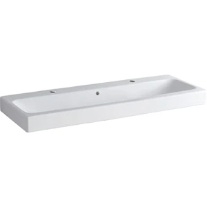 GEB-124020000 Basin Wall-Hung Geberit Icon Rectangular 485mm (L) x 1200mm (W) x 160mm (H) with 2 Tap Holes and Overflow White