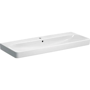 GEB-500_226_01_1 Basin Wall-Hung Geberit Smyle Rectangular 480mm (L) x 1200mm (W) x 165mm (H) with Tap Hole and Overflow White