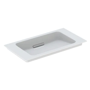 GEB-500_391_01_2 Basin Vanity Geberit One 750mm x 400mm With Hidden Overflow Chrome Cover Plated White