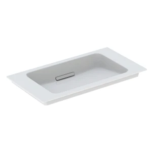 GEB-500_391_01_3 Basin Vanity Geberit One 750mm x 400mm With Hidden Overflow Gloss White Cover Plated White