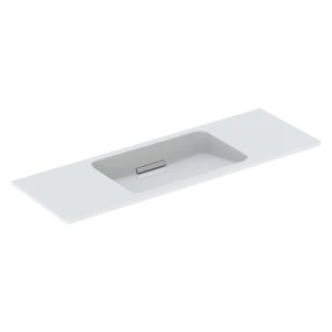 GEB-500_392_01_1 Basin Wall-Hung Geberit One 400mm (L) x 1200mm (W) x 130mm (H) White With Bright Chrome Plate