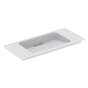 GEB-500_395_01_1 Basin Vanity Geberit One 900mm x 400mm With Hidden Overflow Bright Chrome Cover Plated White