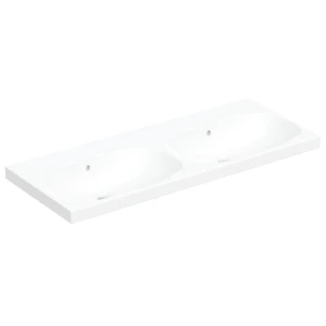 Basin Wall-Hung Geberit Acanto Rectangular 482mm (L) x 1200mm (W) x 168mm (H) Double with Overflow White