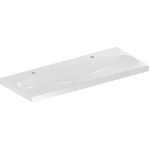 Basin Wall-Hung Geberit Acanto Rectangular 482mm (L) x 1200mm (W) x 180mm (H) with 2 Tap Holes White