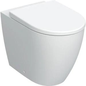 Toilet Pan Floor Standing Geberit Icon Back-to-Wall Rimfree With Soft-Close Seat White