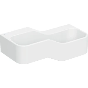 GEBS-502_974_00_2 Basin Wall-Hung Geberit Bambini Rectangular 390mm (L) x 900mm (W) x 300mm (H) Without Tap Holes and Right Lower Basin White Alphine