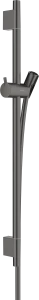 Rail Shower Hansgrohe Unica S Puro 650mm Bar with 1600mm Hose Brushed Black Chrome (Ex. Hand Shower)