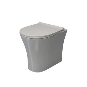 LECS-ZARDUOBTWRSCSBE Toilet Floor Standing Lecico Zara Round Rimless Back-To-Wall Pan with 6103 Soft Close Seat White