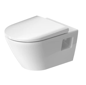 PLTRDD-257809_216900 Duravit D-Neo Rimless Wall Hung Pan and Duravit D-Neo Soft Closing Seat White Combo
