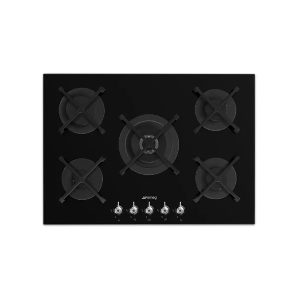 SMEG PV375NSA 72CM GAS HOB TEMPERED GLASS BLACK