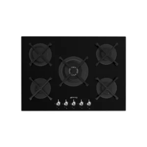 SMEG PV675CNR 75CM BLACH CERAMIC GLASS 5 BNR GAS