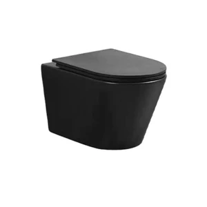 Toilet Wall-Hung Icon Coal Round with Soft Close Seat Matt Black