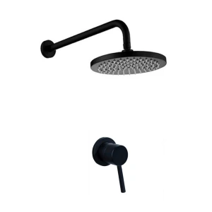 Shower Set Trendy Sombre With 200mm Shower Head, 400mm Shower Arm With Round Single Lever Mixer Black