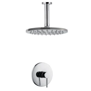 Shower Set Trendy Cauma Round Shower Head 200mm With 295mm Arm Ceiling Mount and Round Concealed Mixer Chrome