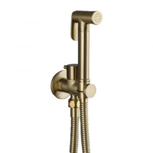 TTPS-TBG043 Bidet Spray Trendy Aurum Trigger Activated with Angle Valve and Hose Brushed Gold