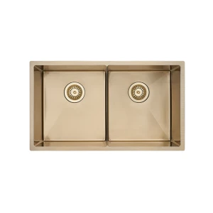 TTPS-TCB020 Sink Drop-In Basins Trendy Vas Rectangular Double Bowl 800mm (L) x 450mm (W) X 210mm Brass Finish
