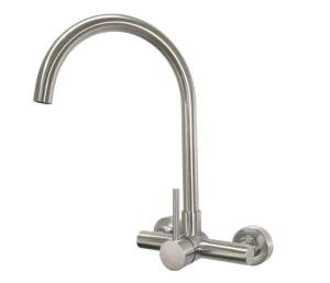 Tap Sink Mixer Wall Type BluTide Moon Stainless Steel with Swivel J-Spout Chrome